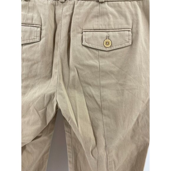 Talbots Petites Women's Flat Front Chino Khaki Crop Pants Back Leg Seam Size 2P - Picture 5 of 14